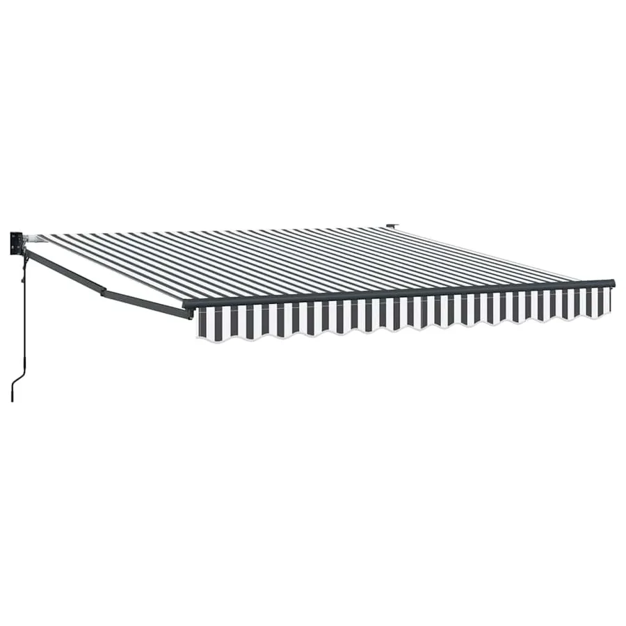 Auvent rétractable anthracite/blanc 3x2,5 m tissu et aluminium - 2
