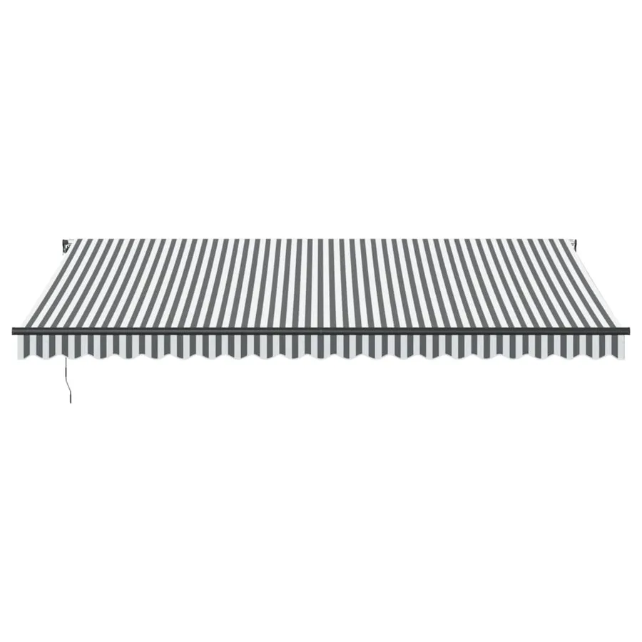 Auvent manuel rétractable avec LED anthracite blanc 500x350 cm - 4