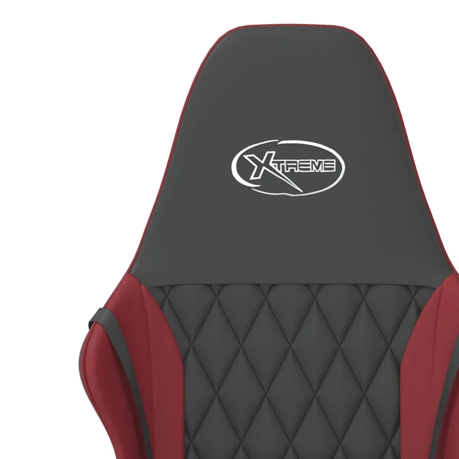 Chaise de jeu de massage Noir et rouge bordeaux Similicuir - 10
