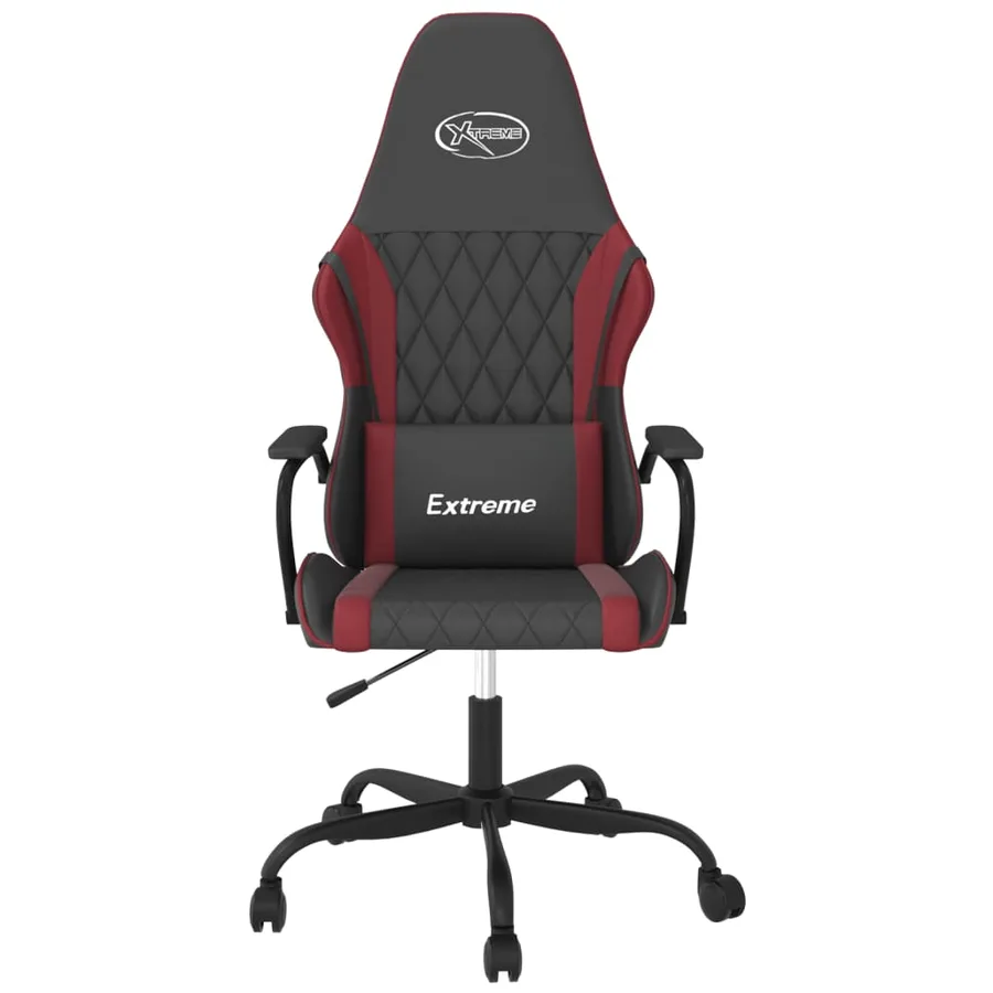 Chaise de jeu de massage Noir et rouge bordeaux Similicuir - 3