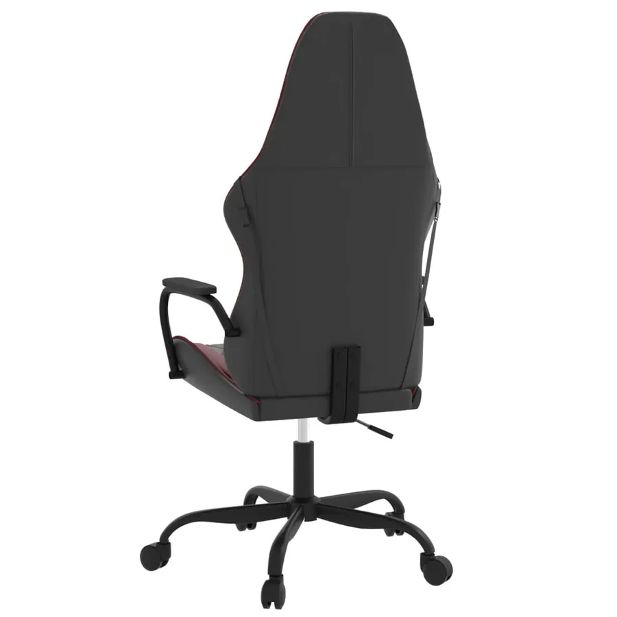 Chaise de jeu de massage Noir et rouge bordeaux Similicuir - 5