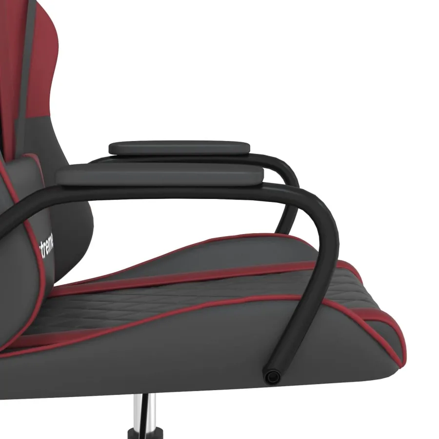 Chaise de jeu de massage Noir et rouge bordeaux Similicuir - 8