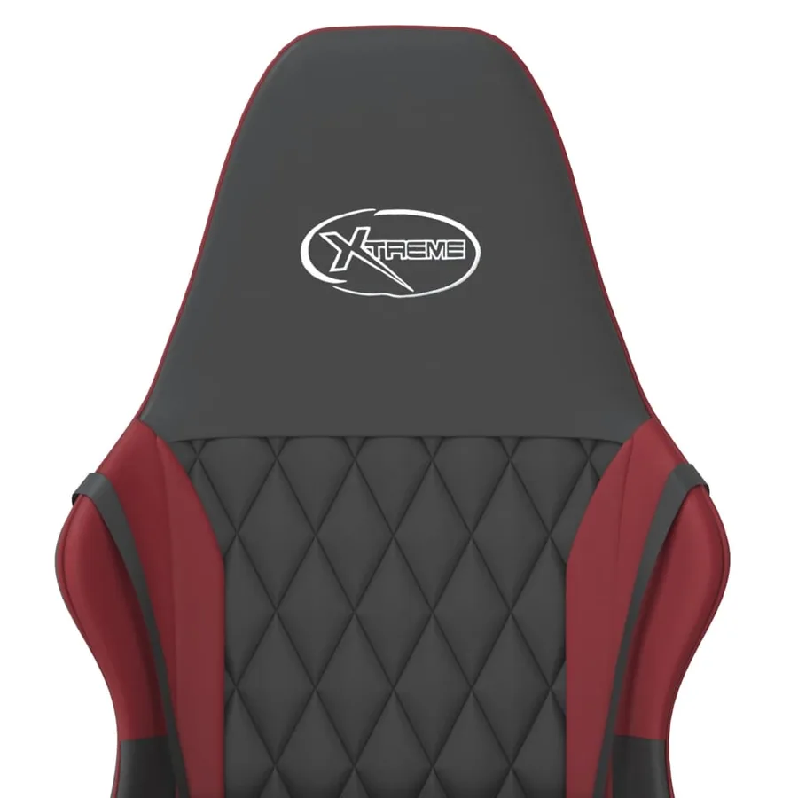 Chaise de jeu de massage Noir et rouge bordeaux Similicuir - 9
