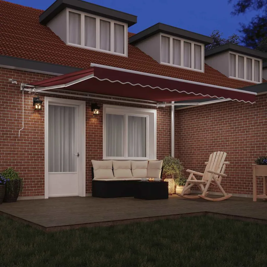 Auvent rétractable automatique avec LED bordeaux 400x300 cm - 3