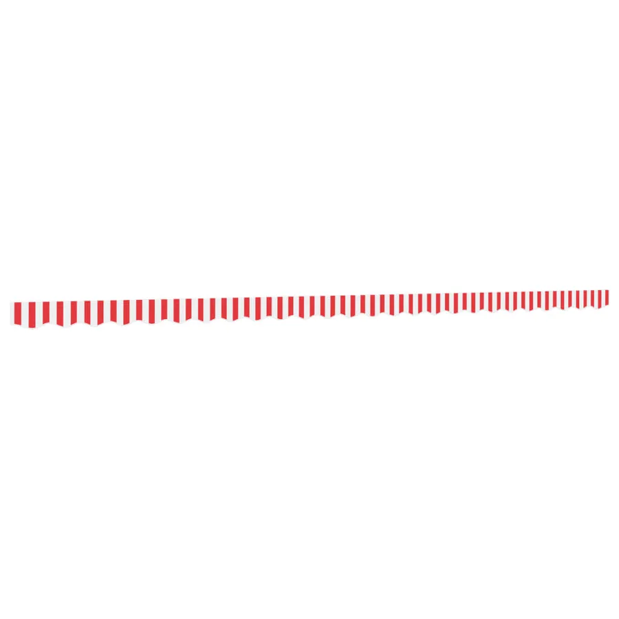 Tissu de remplacement de cantonnière d’auvent rouge blanc 6 m - 2