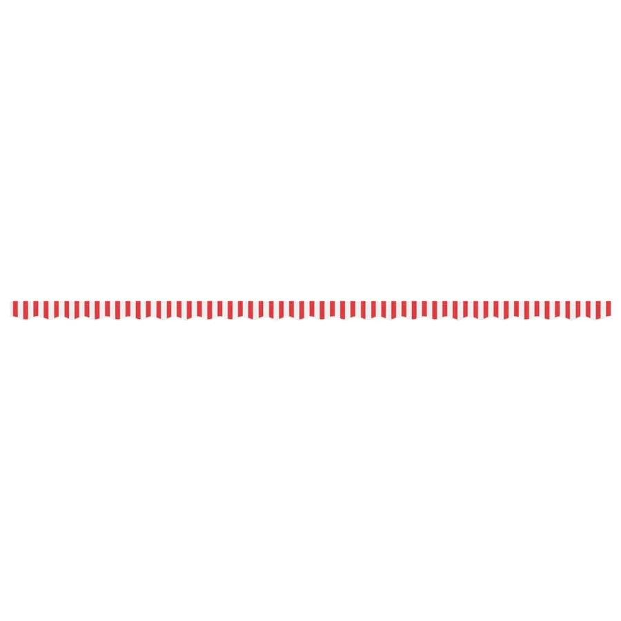 Tissu de remplacement de cantonnière d’auvent rouge blanc 6 m - 3