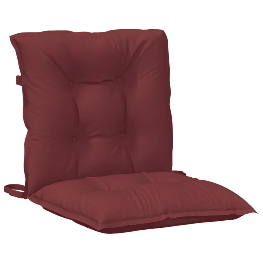 Coussins de chaise dossier bas lot de 6 rouge bordeaux mélangé - 5
