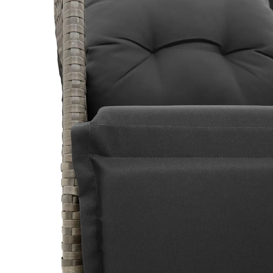 Ensemble de bistro de jardin 9 pcs coussins gris poly rotin - 5