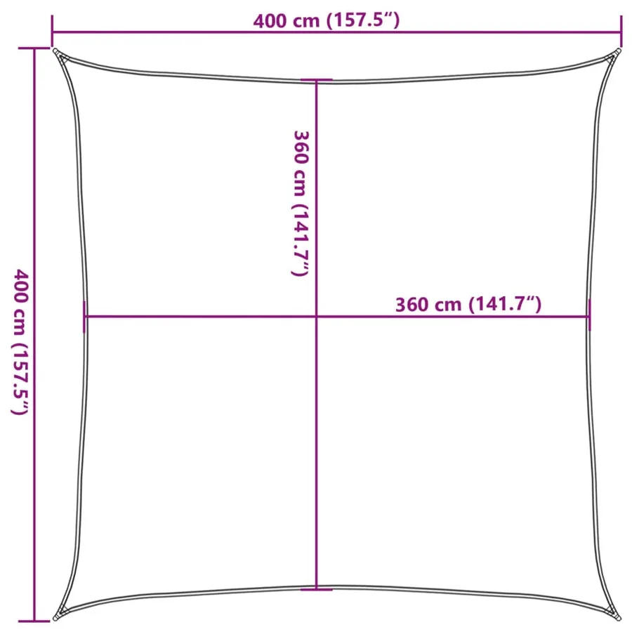 Voile d'ombrage 160 g/m² Vert clair 4x4 m PEHD - 10