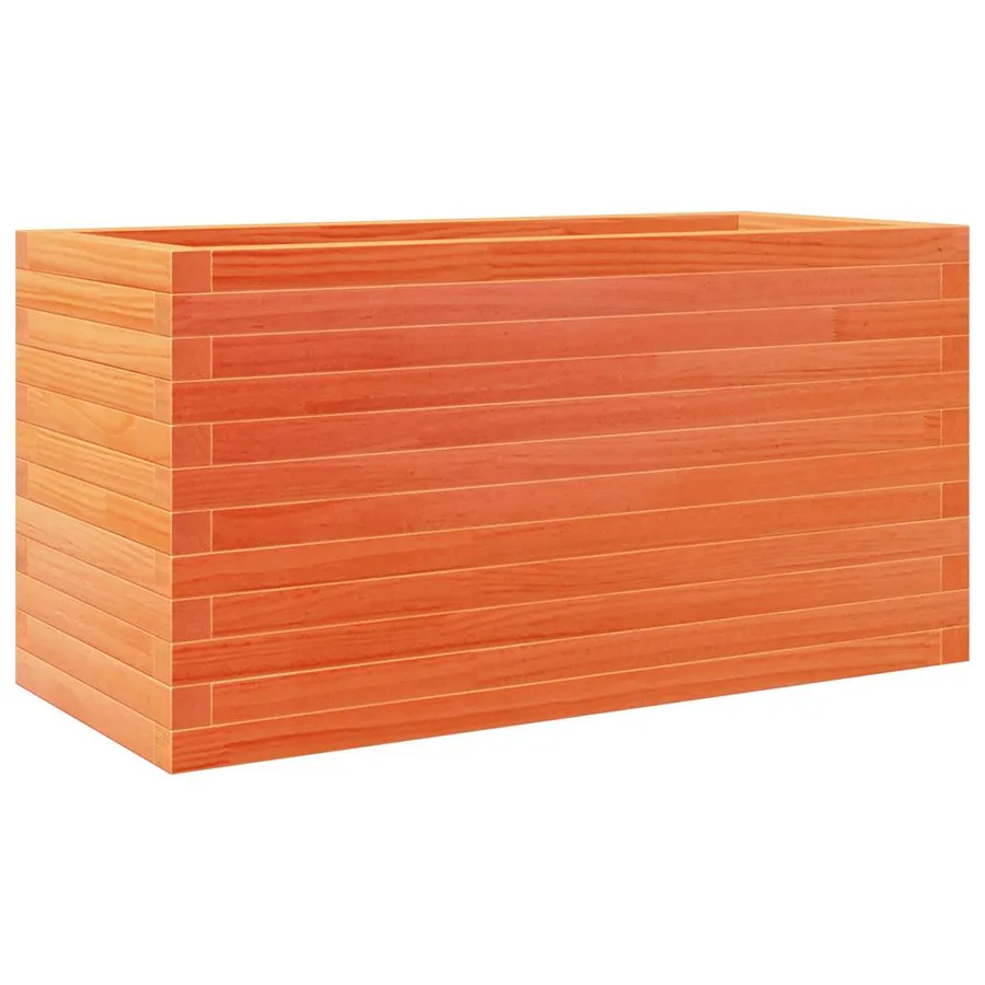 Jardinière cire marron 90x40x45,5 cm bois de pin massif - 2