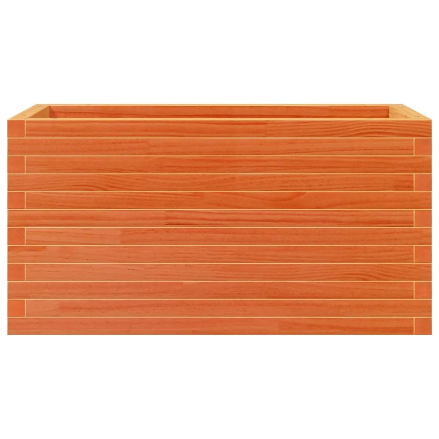 Jardinière cire marron 90x40x45,5 cm bois de pin massif - 5