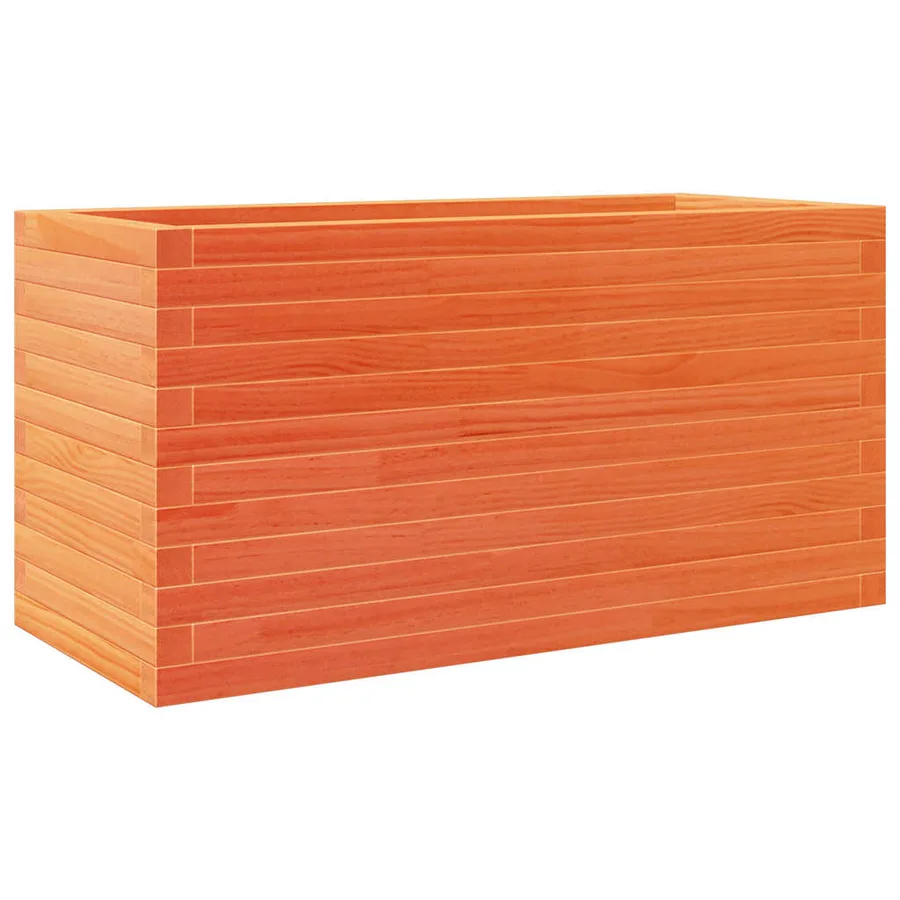 Jardinière cire marron 90x40x45,5 cm bois de pin massif - 7