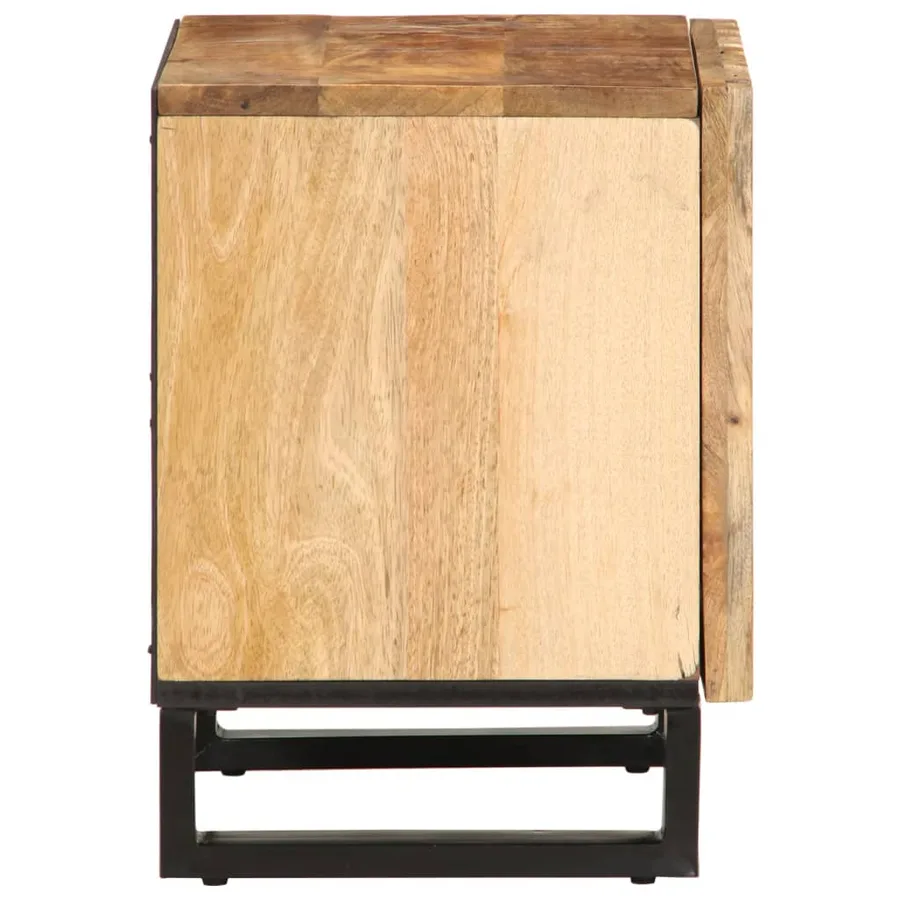 Tables de chevet 2 pcs 40x34x46 cm bois massif de manguier brut - 5