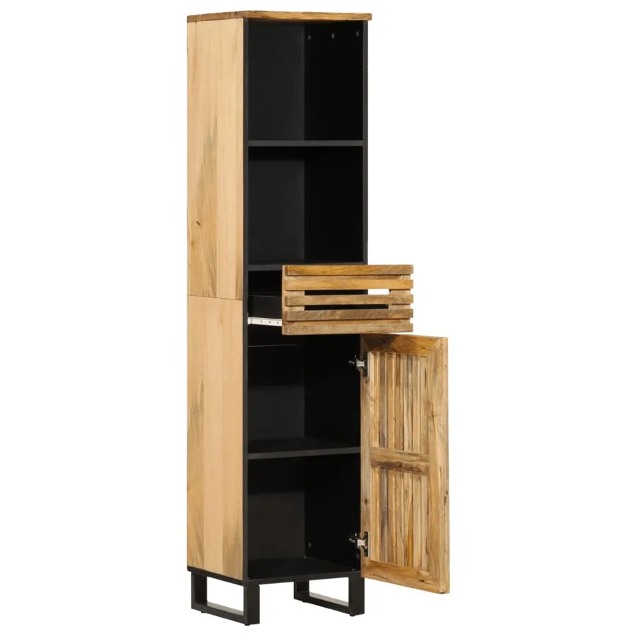 Buffet 38x34x160 cm bois de manguier massif brut - 5