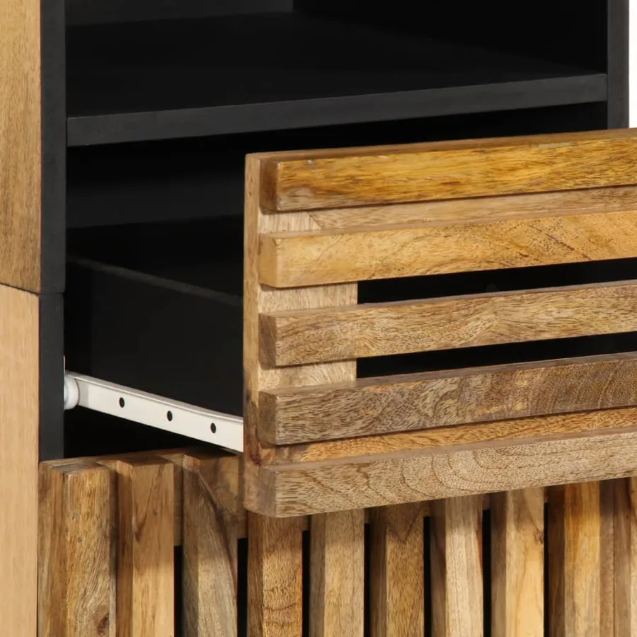 Buffet 38x34x160 cm bois de manguier massif brut - 8