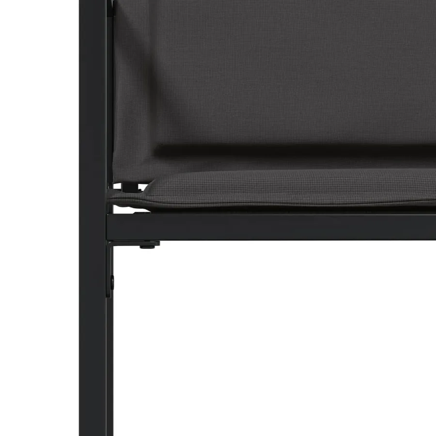 Chaises de jardin et coussins lot de 4 noir acier et textilène - 10