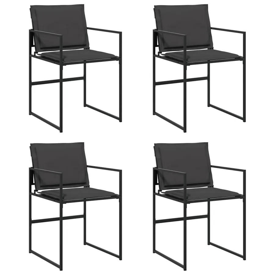 Chaises de jardin et coussins lot de 4 noir acier et textilène - 2
