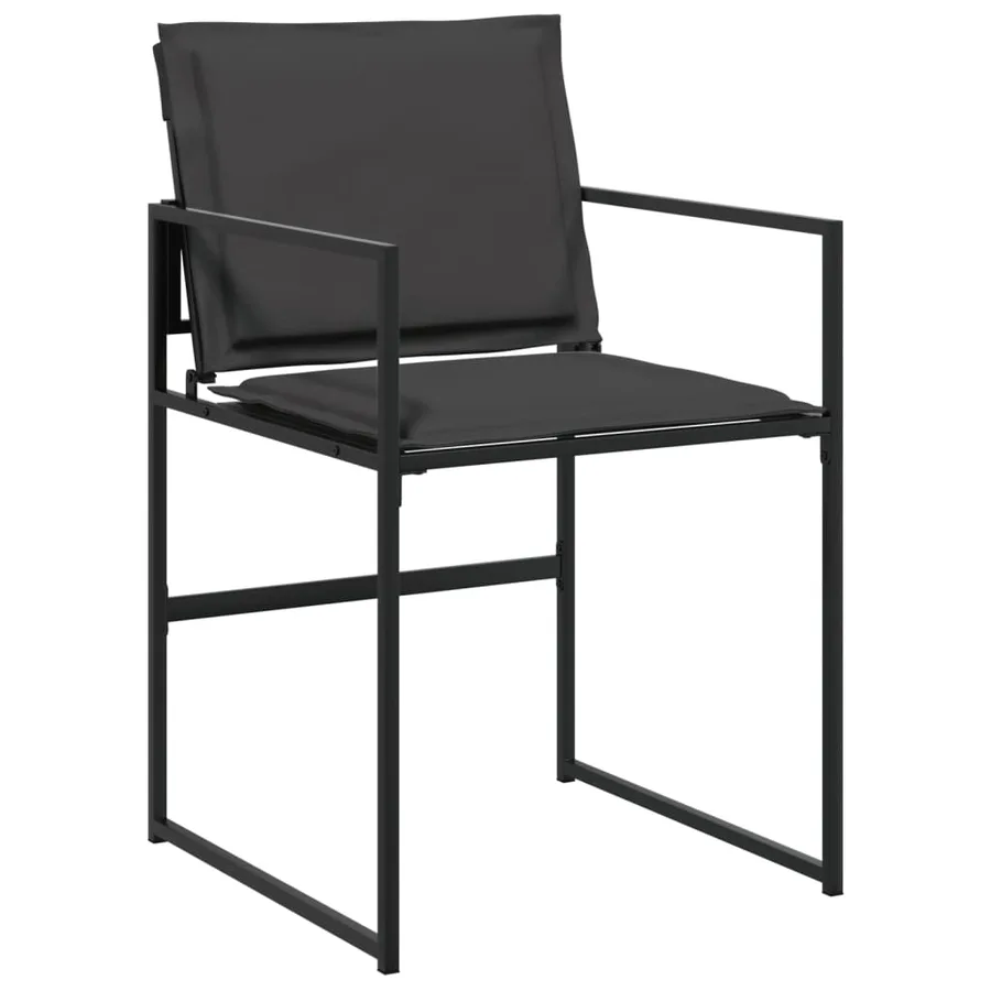 Chaises de jardin et coussins lot de 4 noir acier et textilène - 5