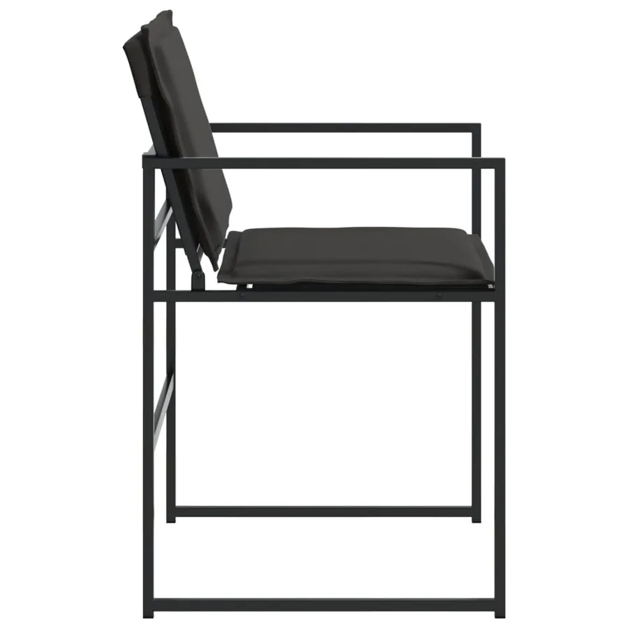 Chaises de jardin et coussins lot de 4 noir acier et textilène - 6