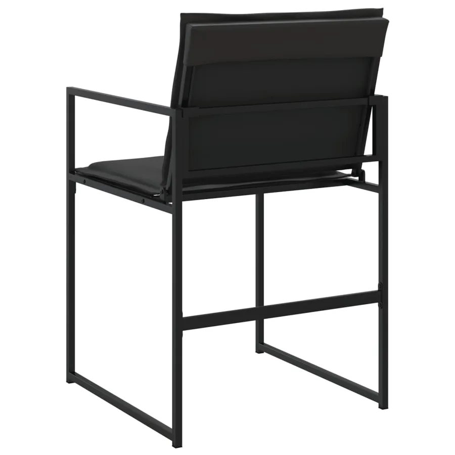 Chaises de jardin et coussins lot de 4 noir acier et textilène - 7