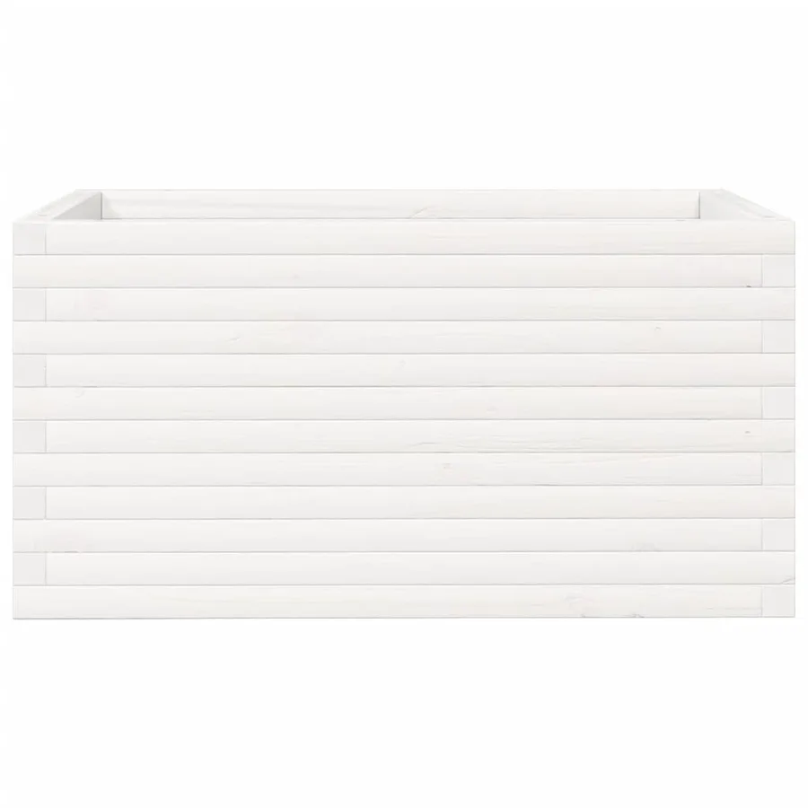 Jardinière blanc 90x60x45,5 cm bois de pin massif - 5