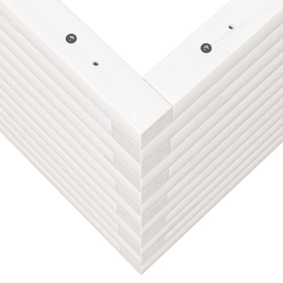Jardinière blanc 90x60x45,5 cm bois de pin massif - 8