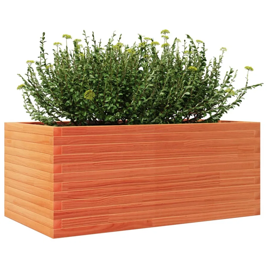Jardinière cire marron 110x60x45,5 cm bois de pin massif - 4