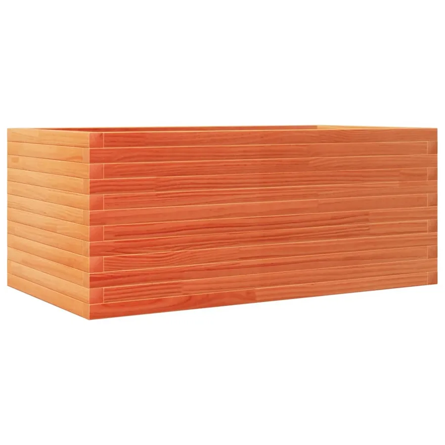 Jardinière cire marron 110x60x45,5 cm bois de pin massif - 7