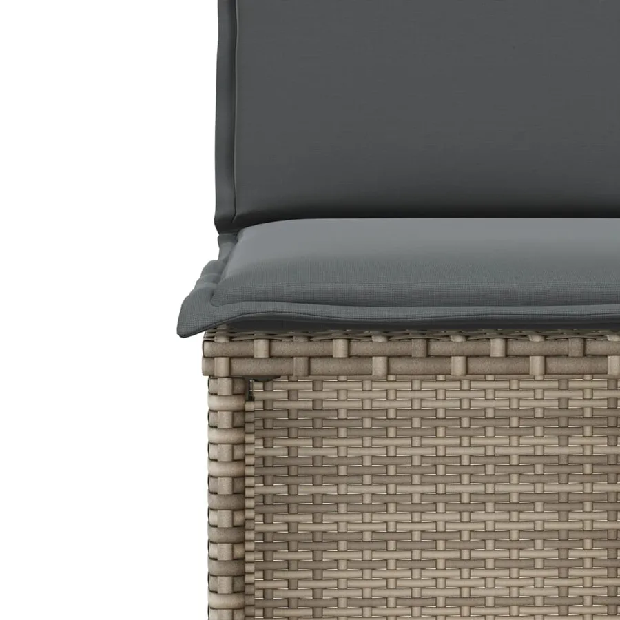 Ensemble de bistro 3 pcs avec coussins beige résine tressée - 10