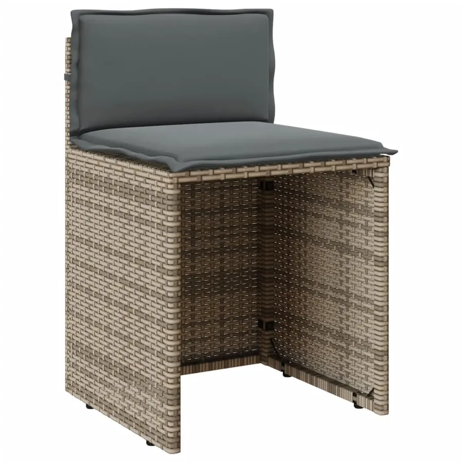 Ensemble de bistro 3 pcs avec coussins beige résine tressée - 5