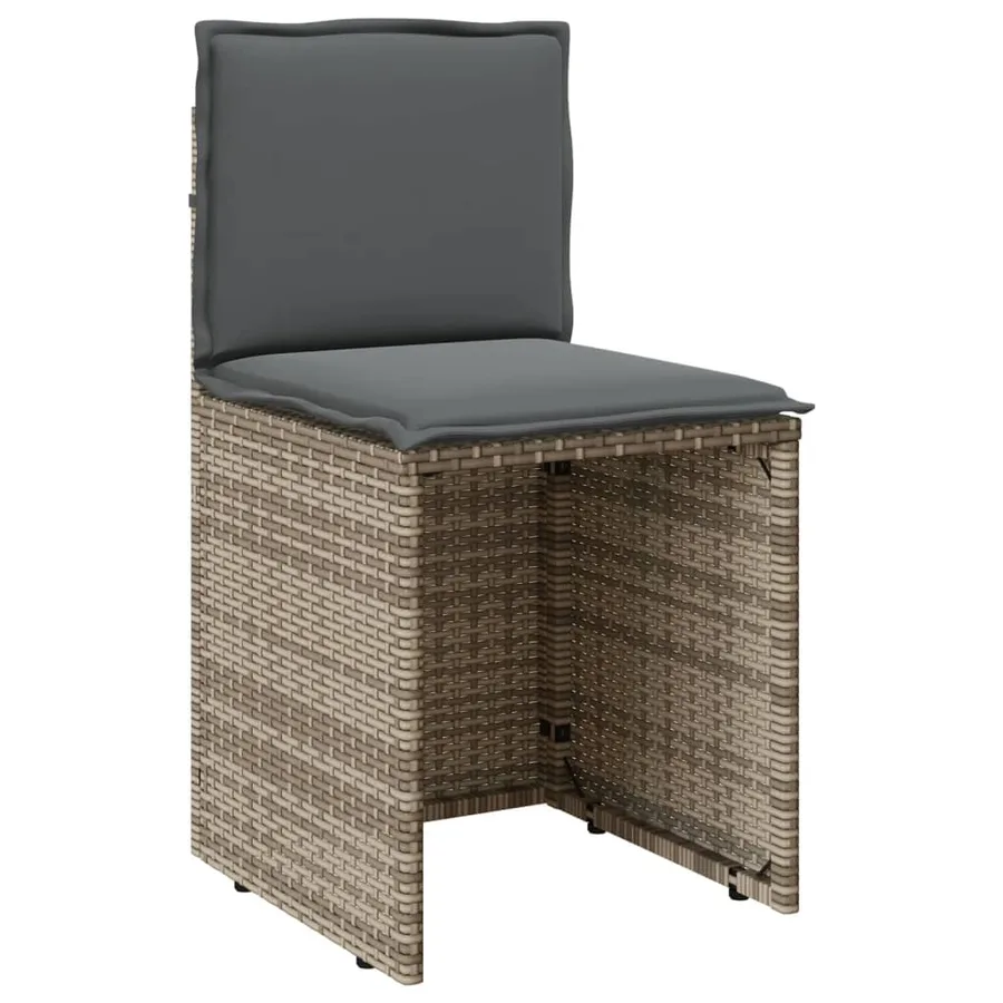 Ensemble de bistro 3 pcs avec coussins beige résine tressée - 6