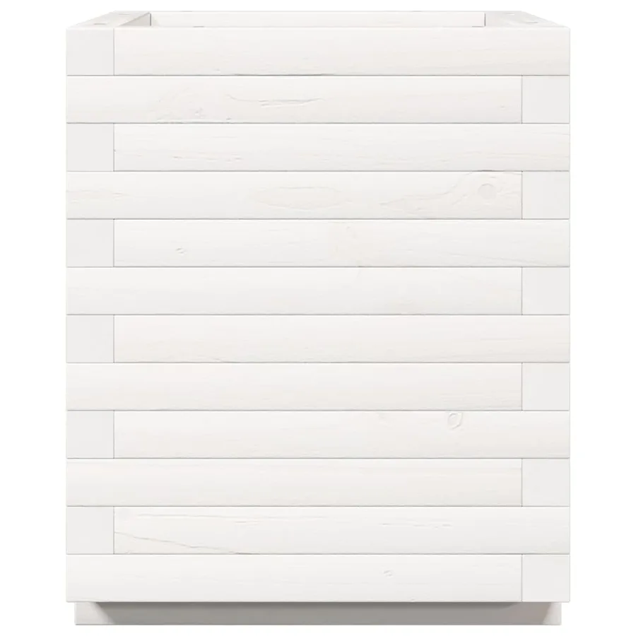 Jardinière blanc 40x40x49,5 cm bois de pin massif - 6
