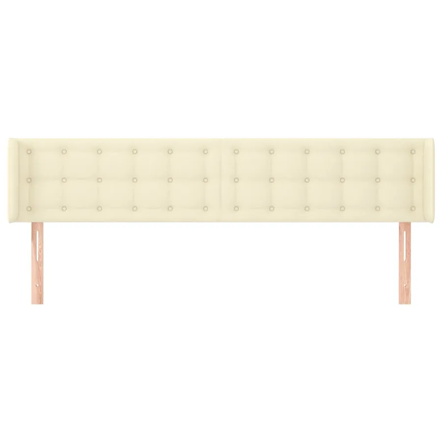 Tête de lit avec oreilles Crème 183x16x78/88 cm Similicuir - 3