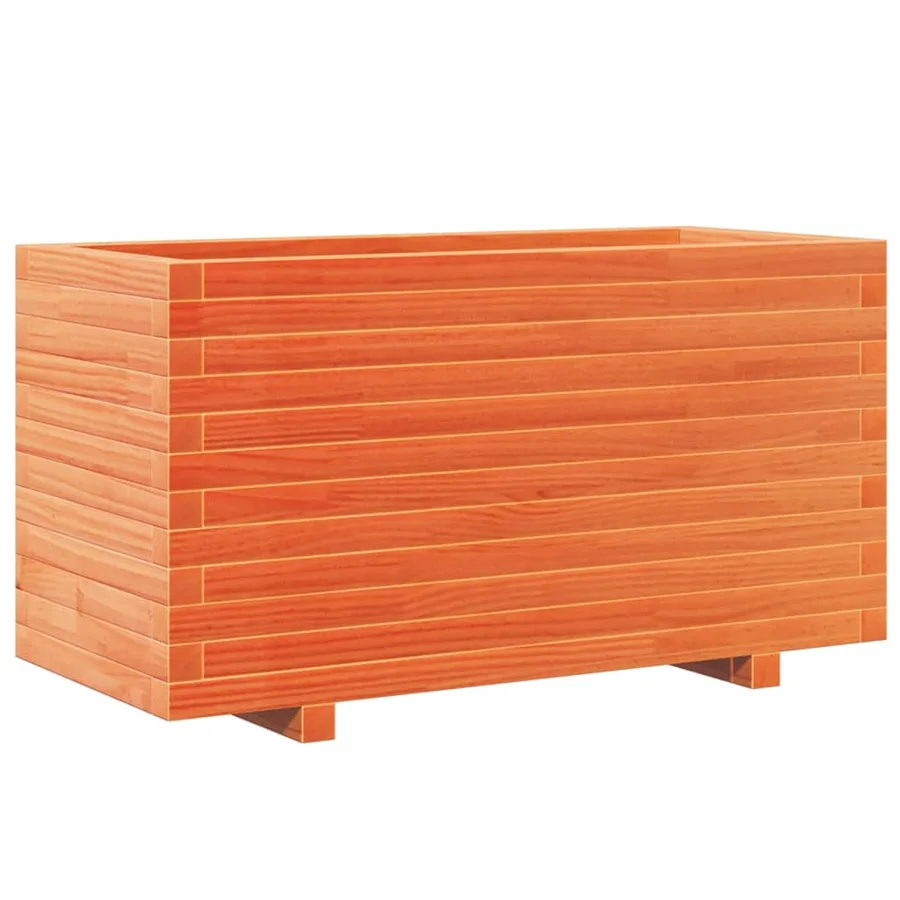 Jardinière cire marron 90x40x49,5 cm bois de pin massif - 2