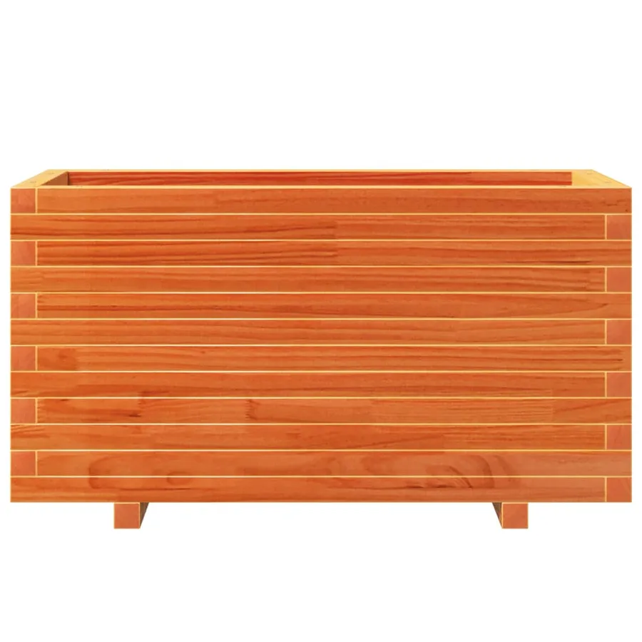 Jardinière cire marron 90x40x49,5 cm bois de pin massif - 5