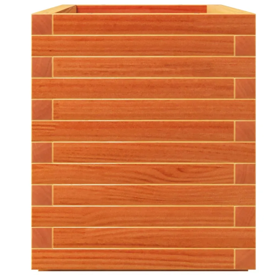 Jardinière cire marron 90x40x49,5 cm bois de pin massif - 6