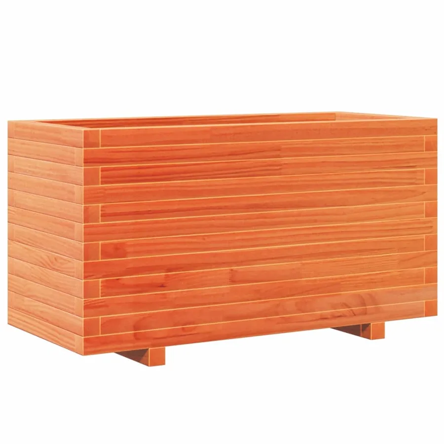 Jardinière cire marron 90x40x49,5 cm bois de pin massif - 7