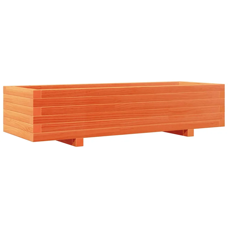 Jardinière cire marron 110x40x26,5 cm bois de pin massif - 2