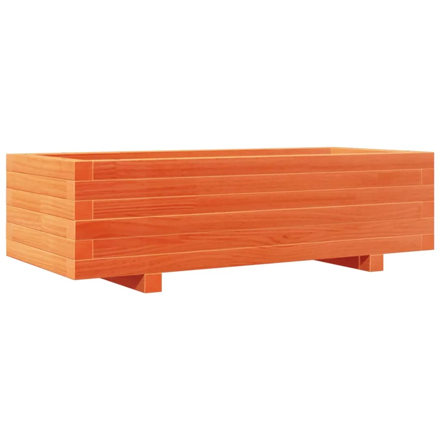 Jardinière cire marron 90x40x26,5 cm bois de pin massif - 2