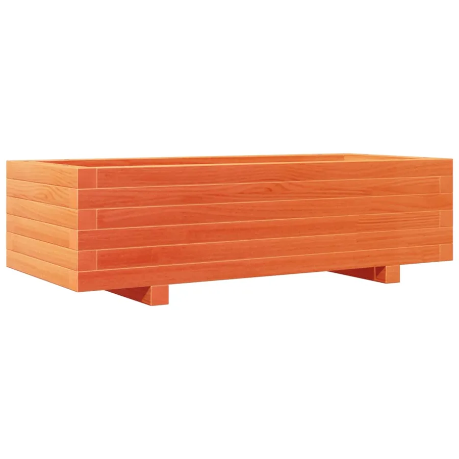 Jardinière cire marron 90x40x26,5 cm bois de pin massif - 7