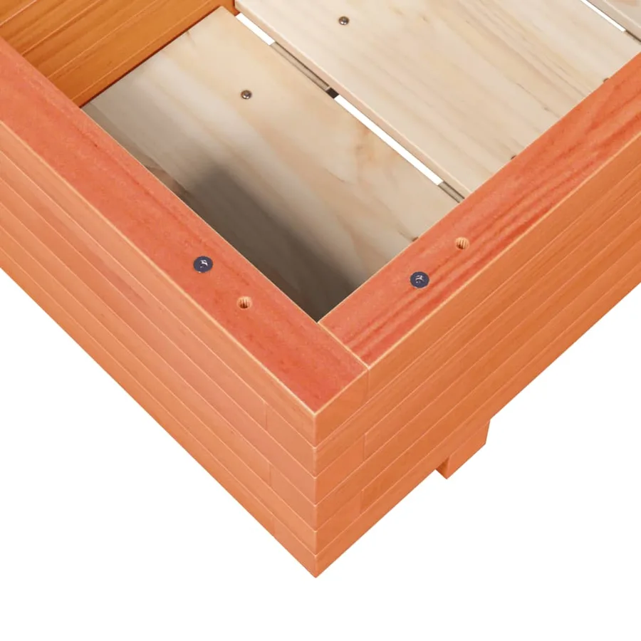 Jardinière cire marron 90x40x26,5 cm bois de pin massif - 8
