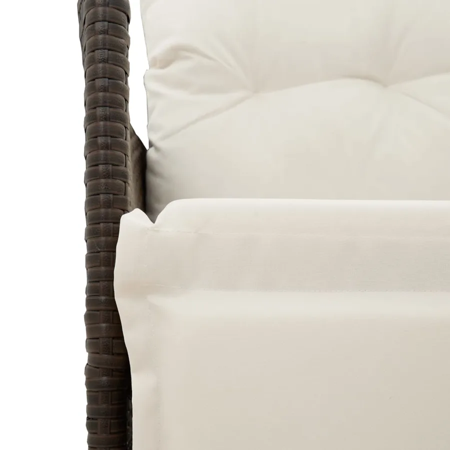 Canapé de jardin inclinable 2 places avec table marron rotin - 9