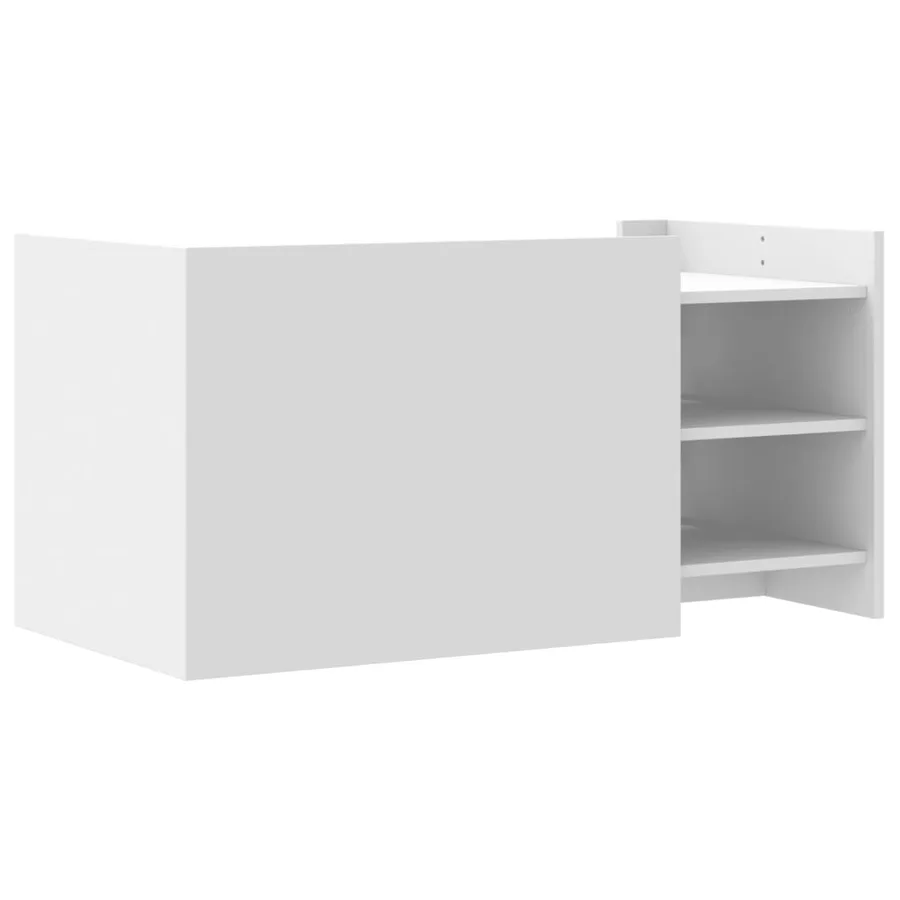Table basse blanc 100x50x50 cm bois d'ingénierie - 6