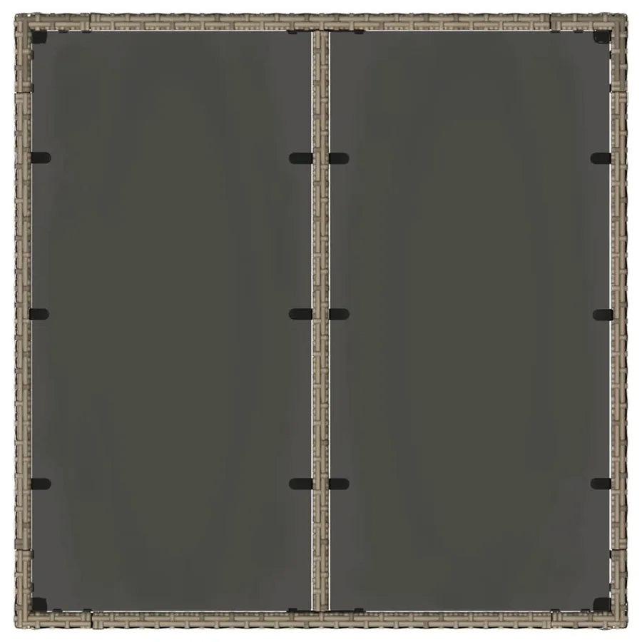 Table de jardin dessus en verre Gris 90x90x75 cm Résine tressée - 7