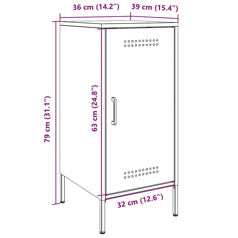 Buffets 2 pcs rose 36x39x79 cm acier - 15