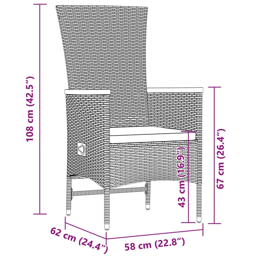 Ensemble à manger de jardin 11 pcs coussins noir résine tressée - 9