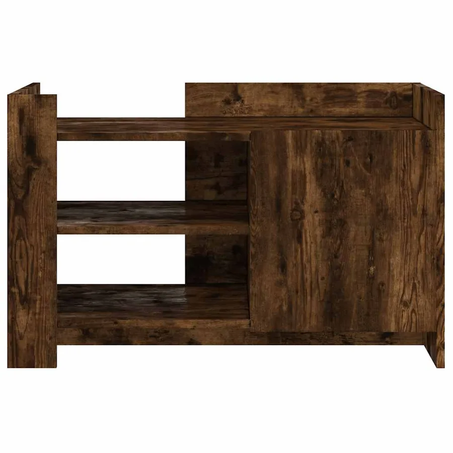 Table basse chêne fumé 80x50x50 cm bois d'ingénierie - 4