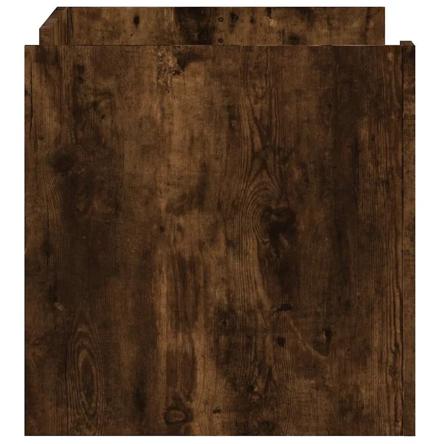 Table basse chêne fumé 80x50x50 cm bois d'ingénierie - 5