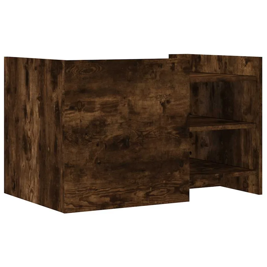 Table basse chêne fumé 80x50x50 cm bois d'ingénierie - 6
