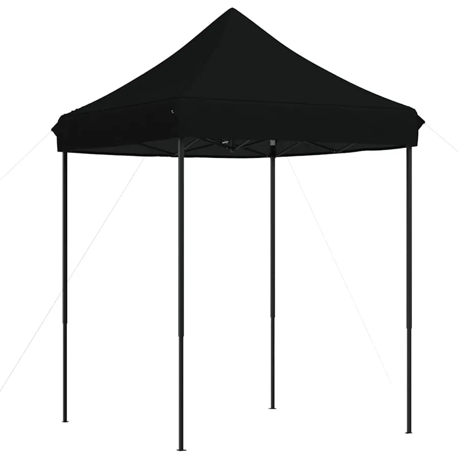 Tente de réception pliable escamotable noir 200x200x306 cm - 4